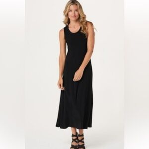 Attitudes by Renee Sleeveless Layering‎ Maxi Dress Black Sz Small
